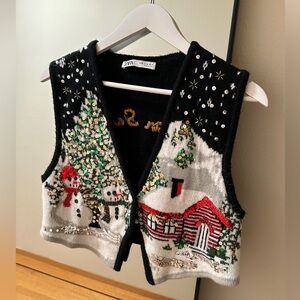Zara - JACQUARD KNIT CHRISTMAS VEST, size M